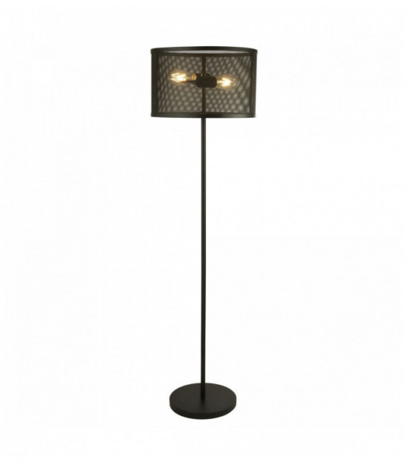Floor lamp mesh 2 bulbs matt black