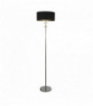 Lampadaire new orleans 1 ampoule chrome avec abat-jour noir / intérieur argent