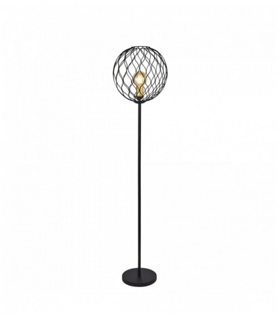 Lampada finezza 1 lampadina con bar ondulato - nero con maniche d'oro