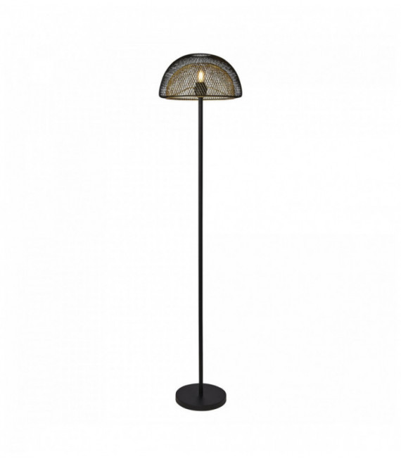 Lampadaire en maille 1 ampoule en nid d'abeille - extérieur noir avec intérieur doré