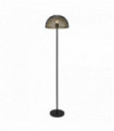 1-light honeycomb mesh floor lamp - black exterior with gold interior