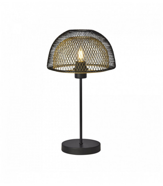 Lampe de table à double couche en nid d'abeille 1 ampoule - extérieur noir avec intérieur doré