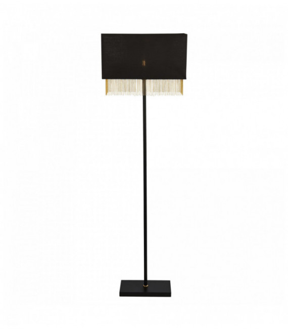 Lámpara de la franja de 1 bombilla - sombra negro con cadena de oro