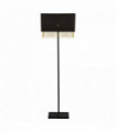 Lampadaire fringe 1 ampoule - abat-jour noir avec chaîne dorée