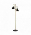 Floor lamp trombone 2 bulbs - black / brass