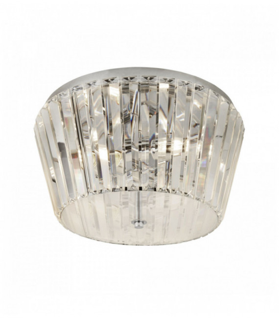 Plafonnier tiara 3 ampoules chome avec verre en cristal