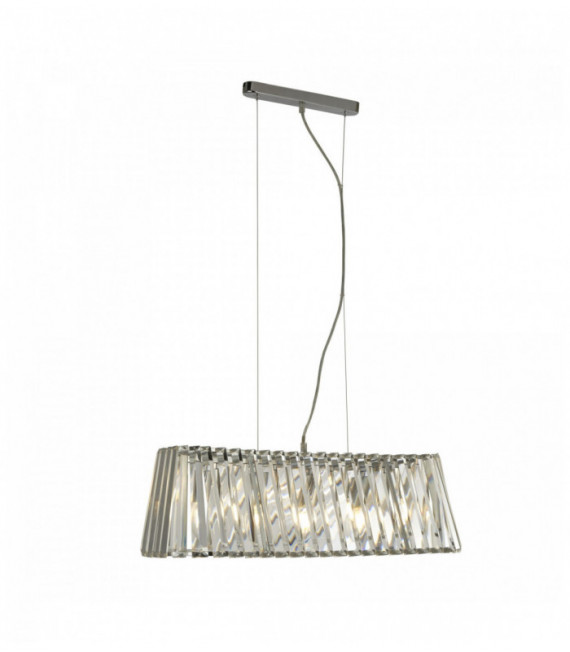suspensión diadema 4 ampollas cromo con el vidrio de cristal