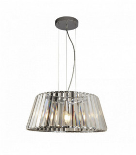 5-light chrome tiara pendant with crystal glass