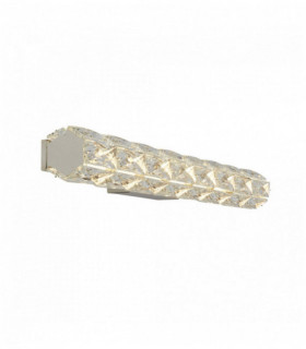 pared de luz LED Remy, barra hexagonal tubo, cromo, cristal transparente, 60cm