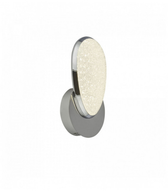 LED luce parete lori 1 fiala, ghiaccio tritato effetto paralumi, cromo