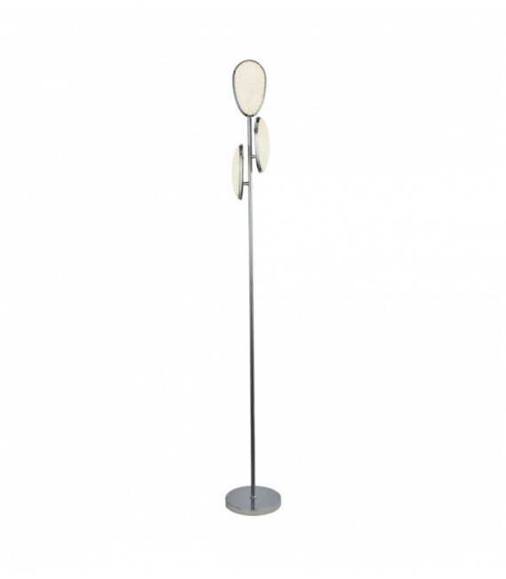 LED-Lampe LORi 3 Lampen, Lampenschirme zerstoßenem Eis-Effekt, Chrom