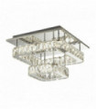 2-level led ceiling light with crystal glass - chrome