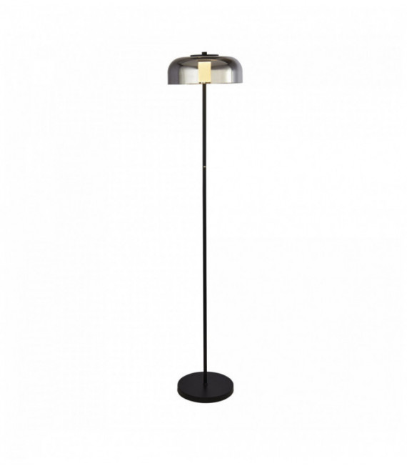 LED-Lampe 1 frisbee, matt-schwarz mit Rauchglas
