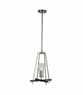 Suspension danika 1 ampoule argent satiné avec détail noir