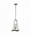 Suspension danika 1 ampoule argent satiné avec détail noir