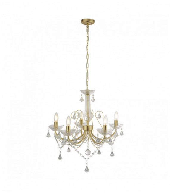 Lafayette soffitto 5 cristallo lampadine dorato trasparente