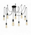 Squiggle 9 bulb pendant light black