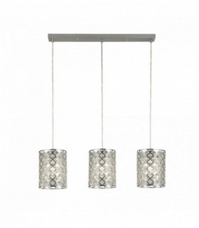 suspension Tennessee 3 ampoules bar chrome avec verre cristal