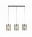 Tennessee pendant light 3 chrome bar bulbs with crystal glass
