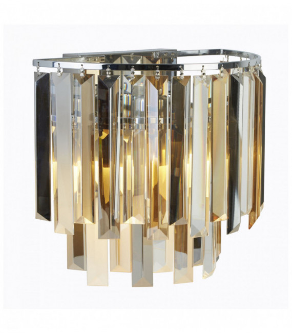 2-light clarissa chrome wall sconce with glass