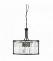 Suspension tambour victoria 5 ampoules noir mat avec verre cristal