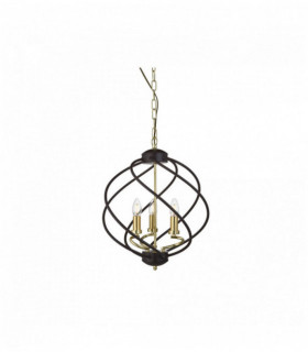 Sospensione flusso 3 lampadine. oro nero