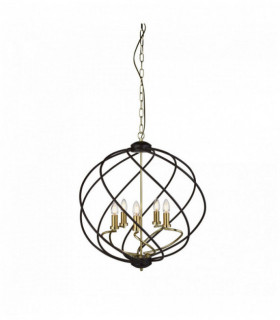 Suspensionsstrom 5 Lampen. schwarzes Gold