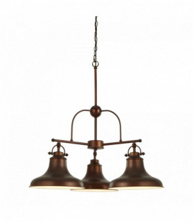 Industrial pendant light dallas 3 bulbs antique brown