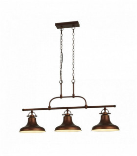 Sospensione delle barre industriale Dallas 3 antichi lampadine marrone