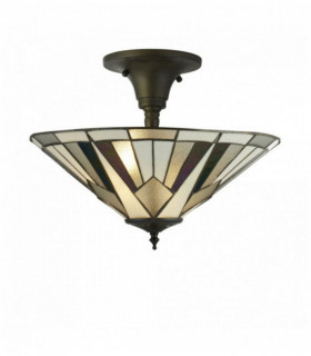 Soffitto Gatsby Tiffany bronzo / nero / trasparente / bianco / Multi