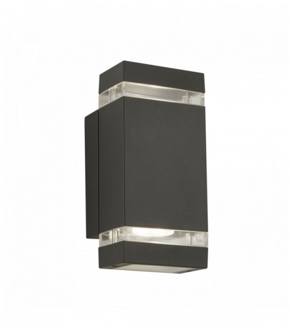 Outdoor led wall light, up-down wall bracket with transparent gray diffuser