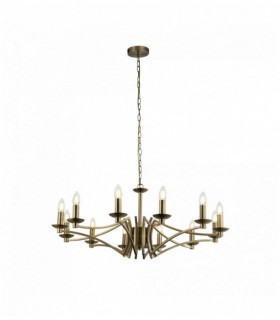 Suspension ascot 12 bulbs antique brass