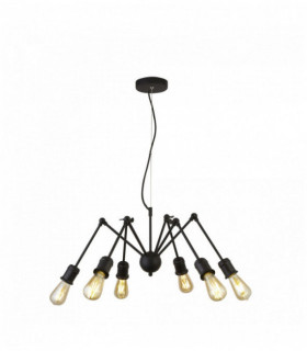 Suspension mantis 6 ampoules noir mat