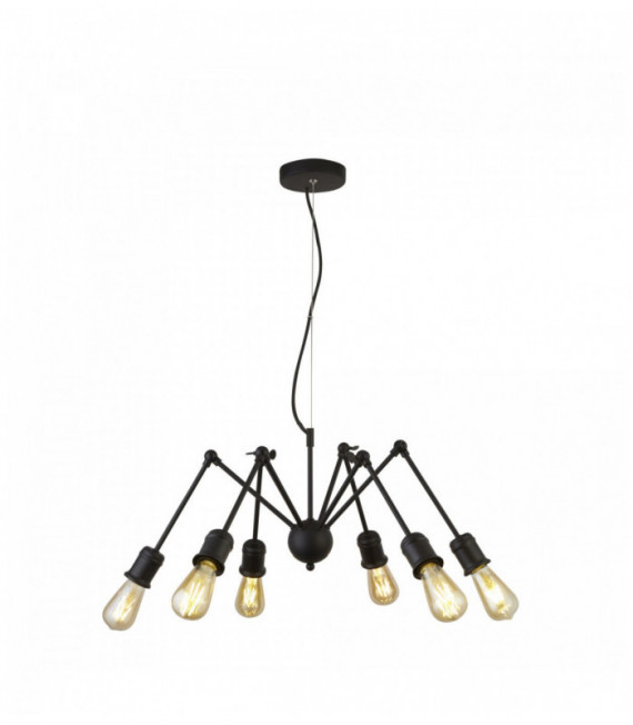 Suspension mantis 6 ampoules noir mat