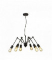 Suspension mantis 6 ampoules noir mat