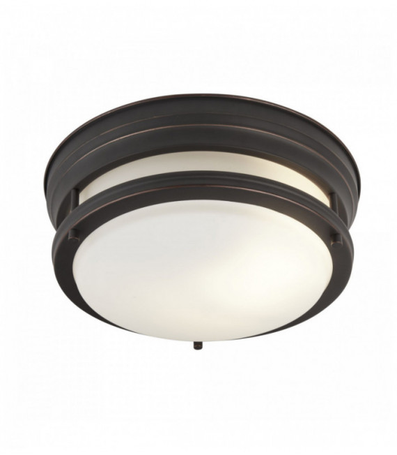 Edinburgh soffitto 2 lampadine marrone con vetro opale. IP44