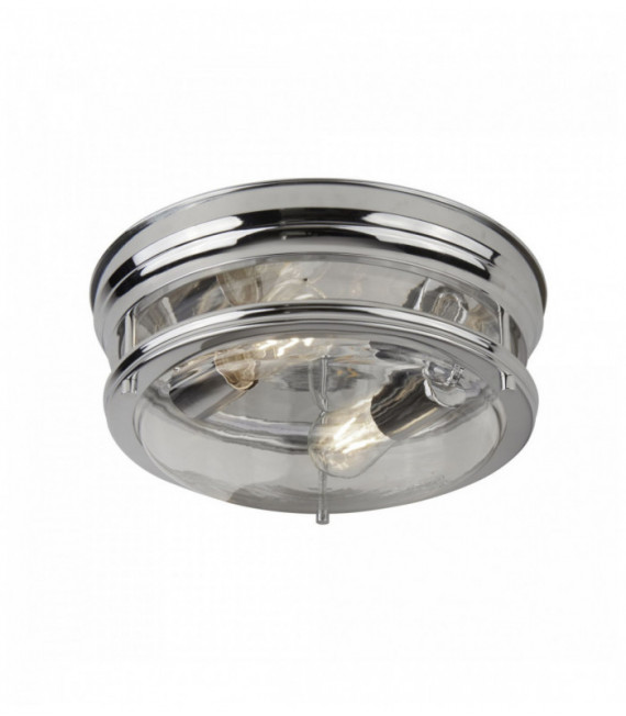 Soffitto Edinburgh 2 cromo lampadine con IP44 vetro trasparente