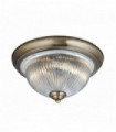 Ceiling light 2 bulbs ip44 in antique brass with transparent glass