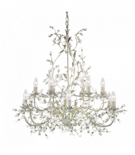 finitura soffitto Almandite 12 fiale o foglie crema e cristalli decorativi trasparenti