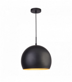 Industrie Suspension - 1 Ampulle Ball Suspension 30cm matt schwarz gehaltenen Innenraum Gold