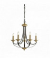Belfry pendant light 5 dark bronze and brown bulbs