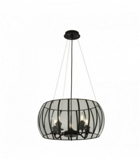Suspension 5 ampoules verre lié noir / transparent