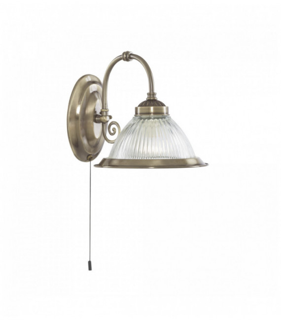 WALL AMERICAN DINER 1 ANTIKE Messinglampe CLEAR GLASS