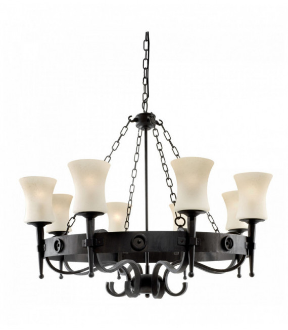 Cartwheel ceiling light 8 bulbs black scavo glass