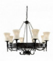 Plafonnier cartwheel 8 ampoules verre scavo noir