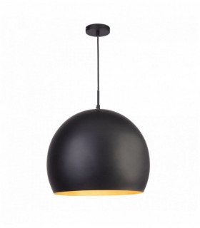 Suspensión Industrial - 1 ampolla 40cm plancha de suspensión bola de negro en el interior de oro