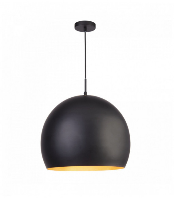 Suspensión Industrial - 1 ampolla 40cm plancha de suspensión bola de negro en el interior de oro