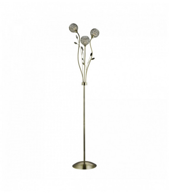 Bellis ii lampione 3 ampolle paralume di vetro deco ottone trasparente