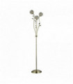 Lampadaire bellis ii 3 ampoules abat-jour déco en verre transparent en laiton antique