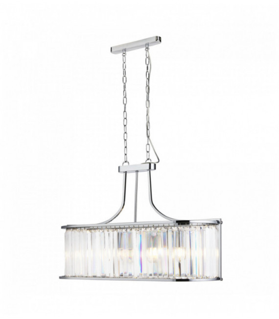 oval Suspension victoria 5 Ampullen Chrom mit Kristallglas